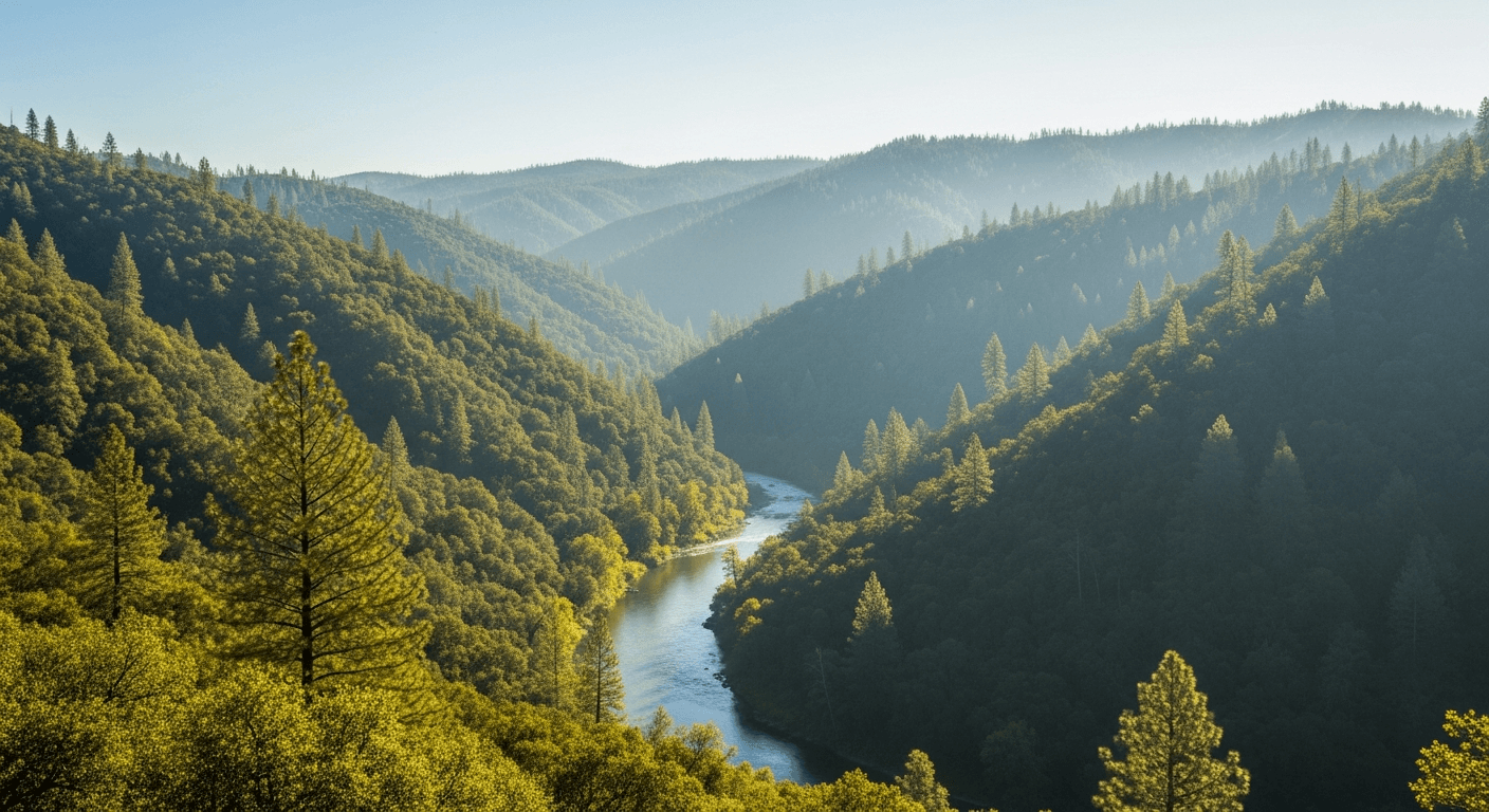 American River Canyon in the Sierra Nevada foothills near Auburn, CA — KTN Roofing service area