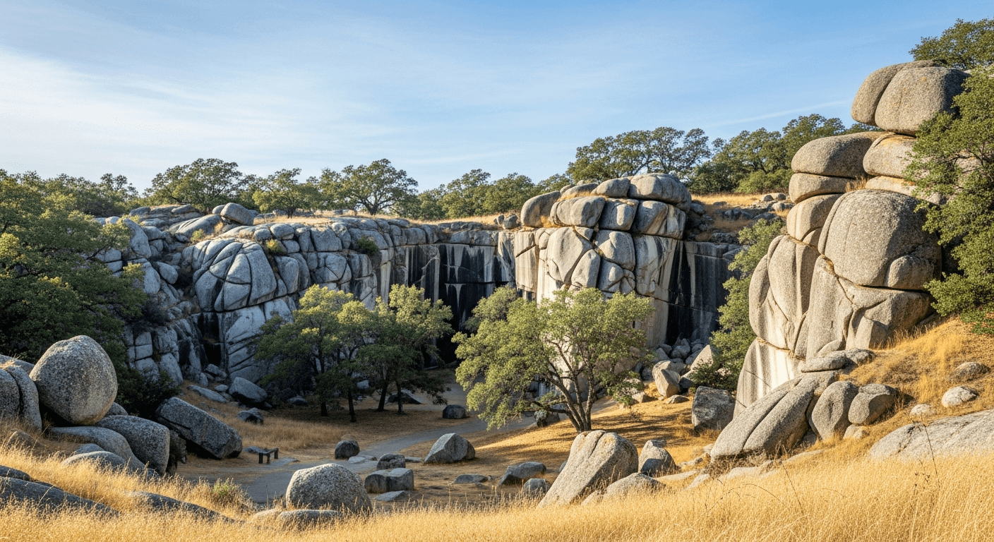 Granite outcroppings and oak woodland at Quarry Park in Rocklin, CA — KTN Roofing service area